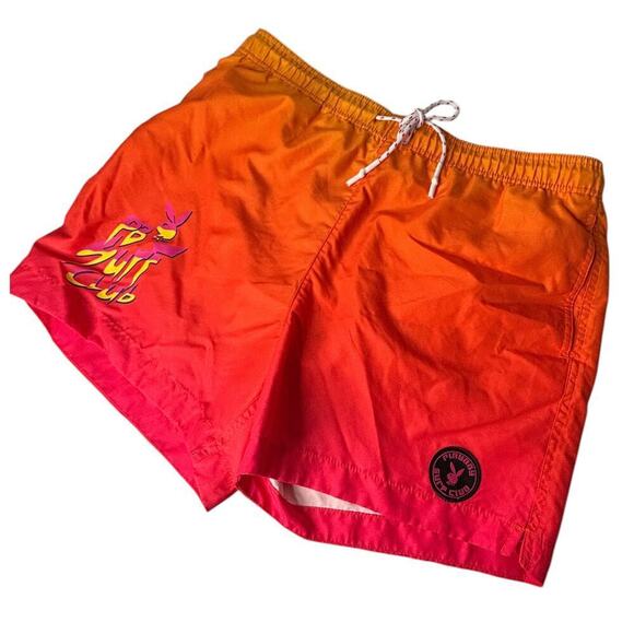 Playboy by PacSun Swim Trunks Ombre Orange Red Size Large - Picture 1 of 6